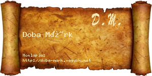 Doba Márk névjegykártya